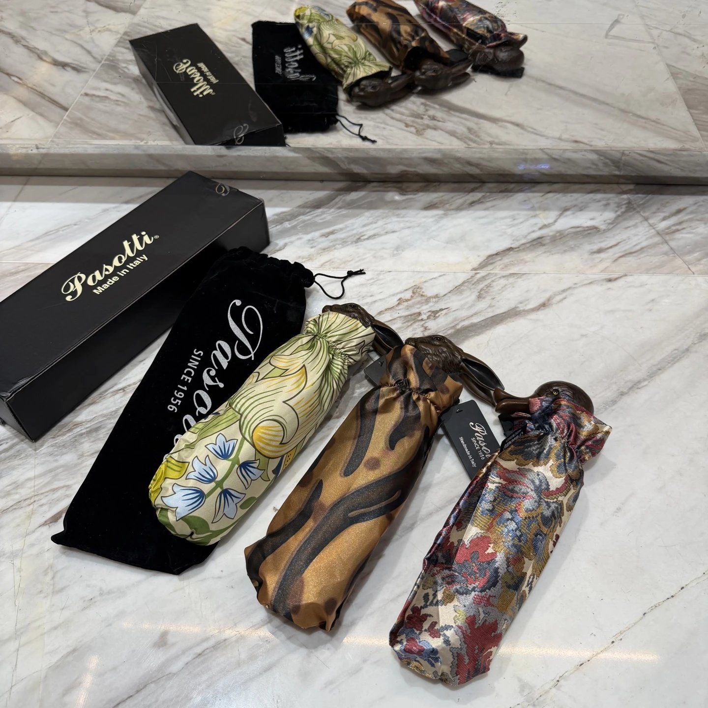 Pasotti Rabbit-Handle Silk Umbrellas [3 styles] | 7757194530